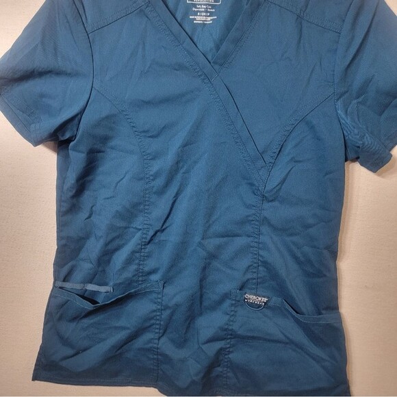 Nurse Medical Vet Dental Tech Scrub Top Cherokee Workwear Small - Picture 6 of 7